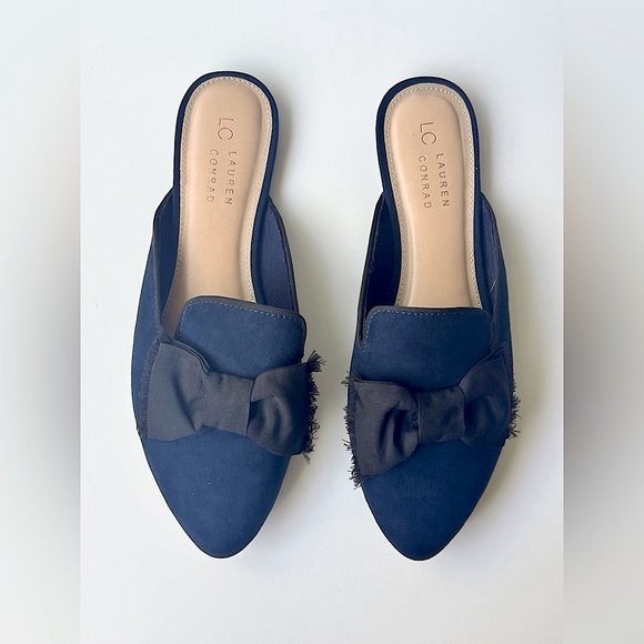 LC Lauren Conrad Navy Mules Size 8 NWOT - Picture 1 of 7